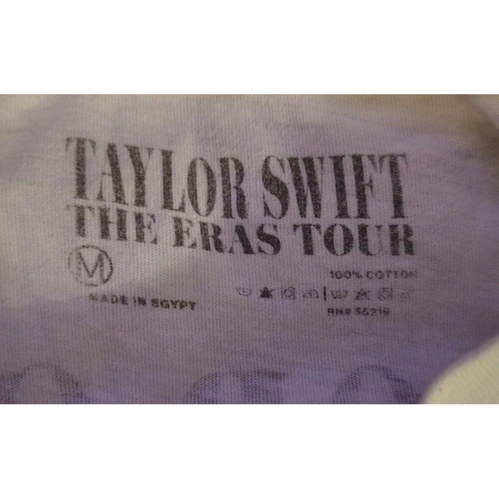 2023 Taylor Swift Eras Tour T Shirt Size M Cotton Short Sleeve White Sm Flaw - Picture 3 of 8